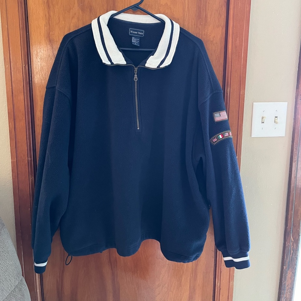 Men’s Vintage 1/4 Zip Heavy Fleece Pullover Size XL